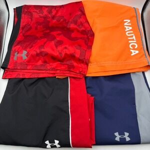 Under‎ Armour & Nautica 4 Pc Athletic Shorts Pants Activewear Youth Boys Size L